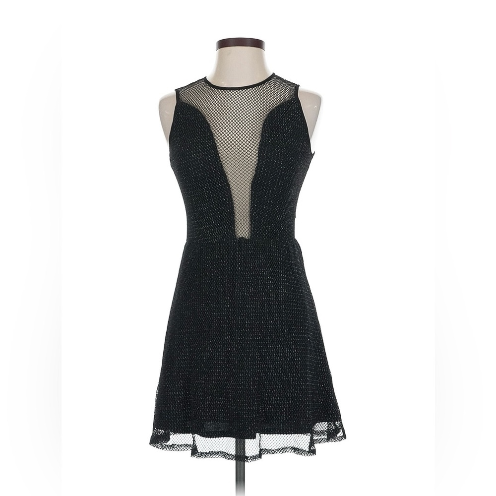 For Love And Lemons Black Mesh Mini Dress